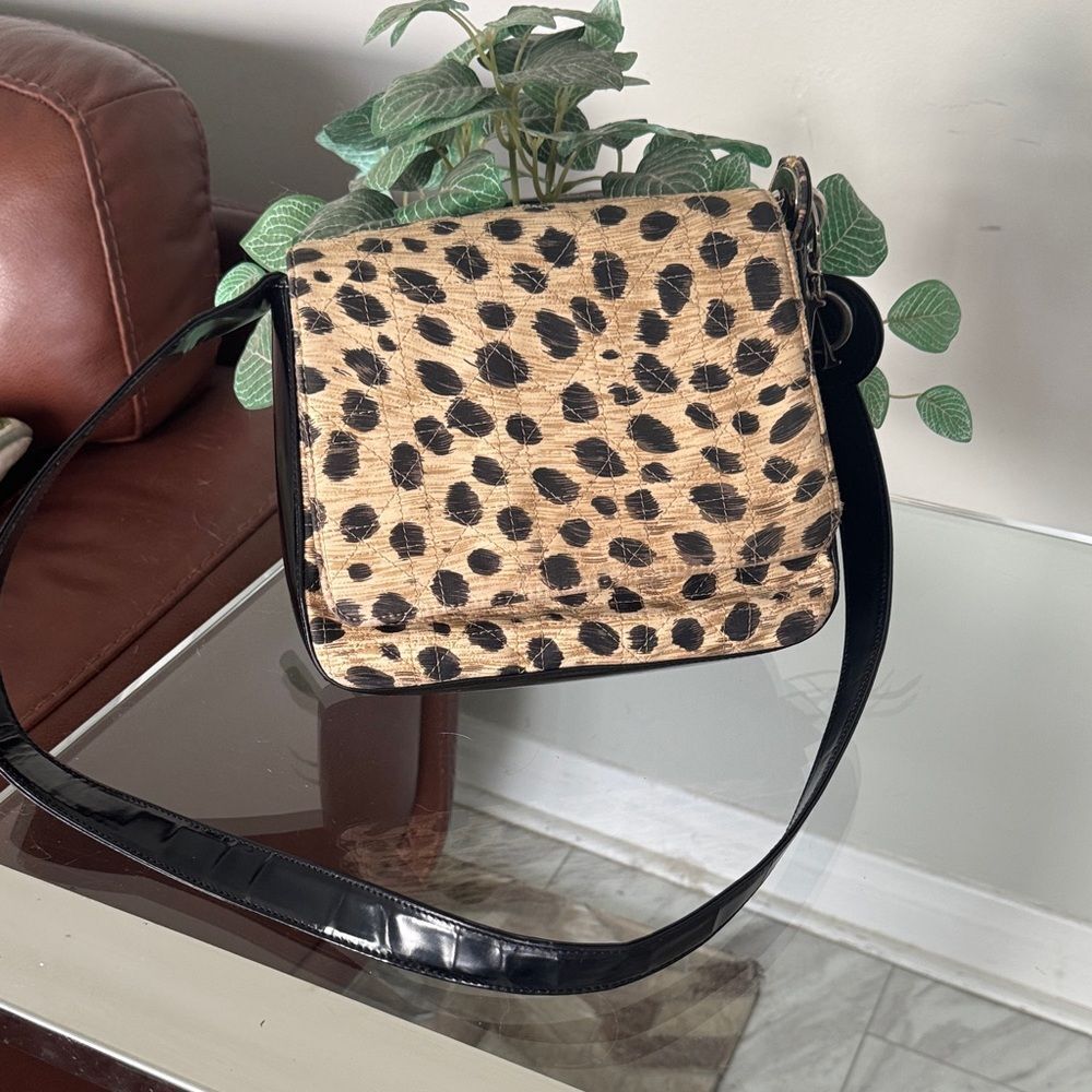 Christian Dior Leopard Cannage Vintage Shoulder Bag